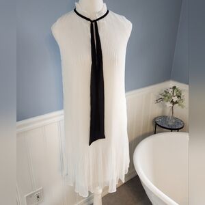 DKNY White Pleated Dress